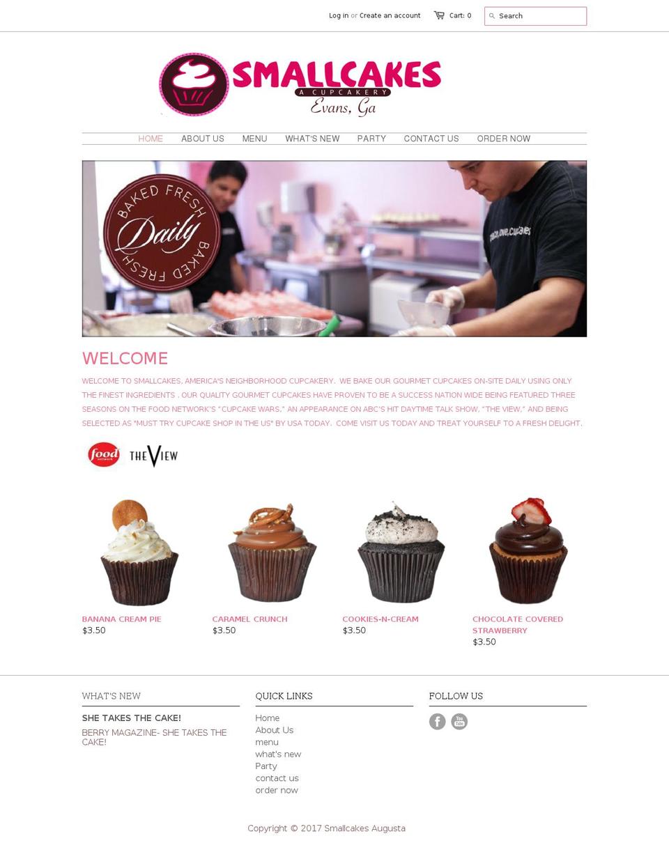 smallcakesevans.com shopify website screenshot