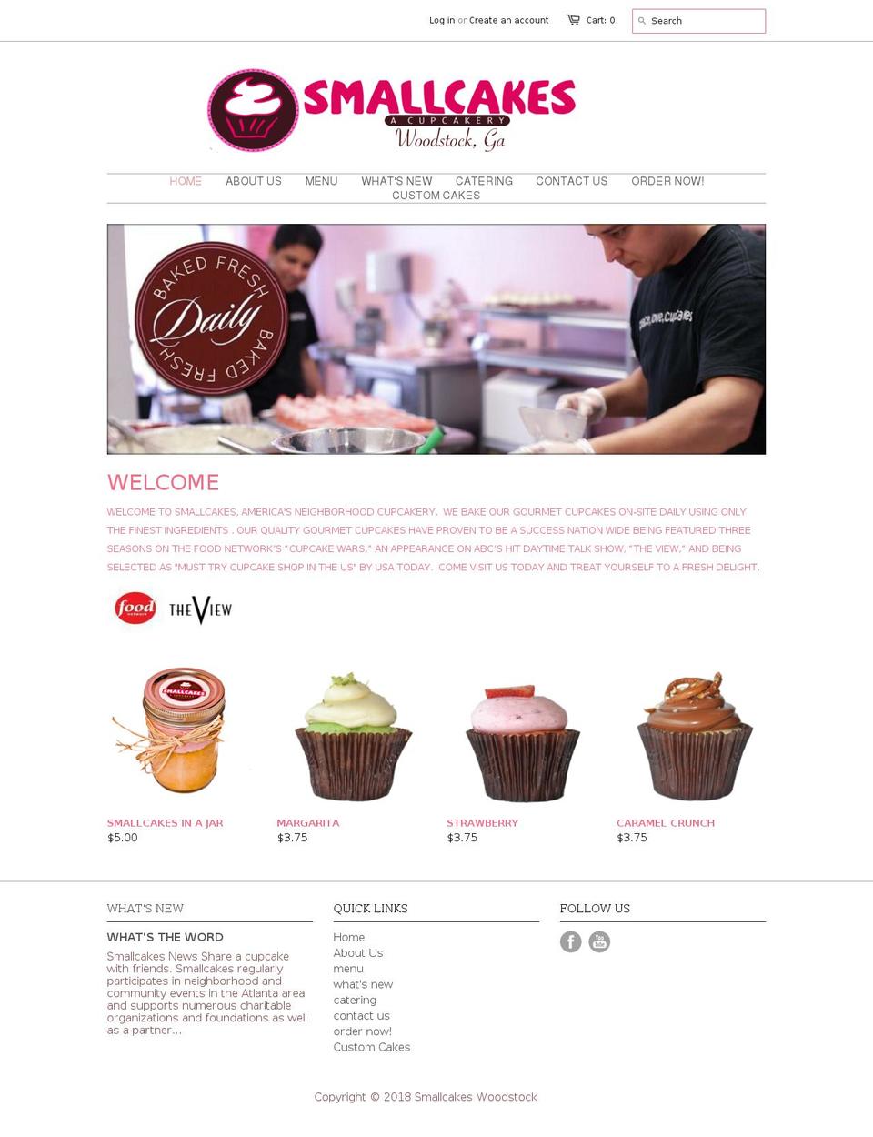 smallcakeswoodstock.com — Shopify storefront screenshot