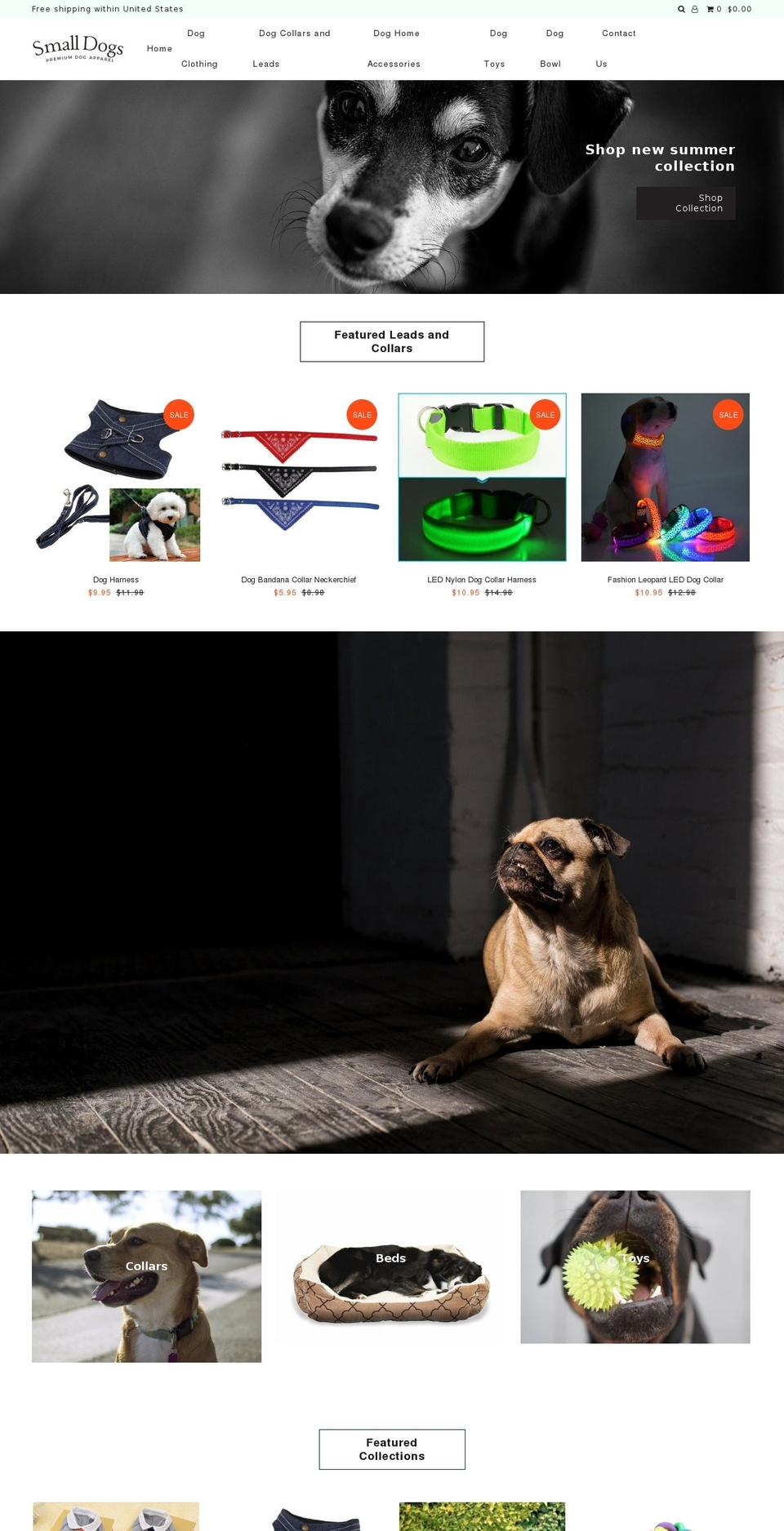 smalldogapparelshop.com — Shopify storefront screenshot