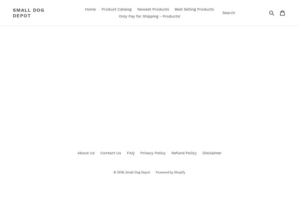 smalldogdepot.com — Shopify storefront screenshot