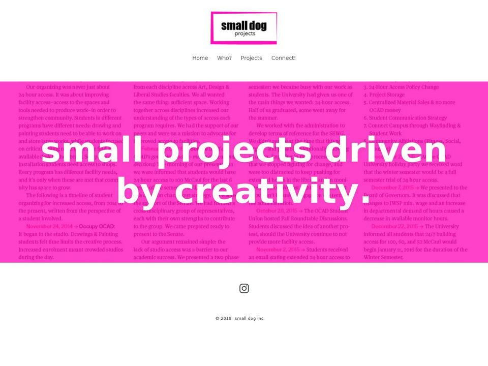 smalldoginc.com — Shopify storefront screenshot