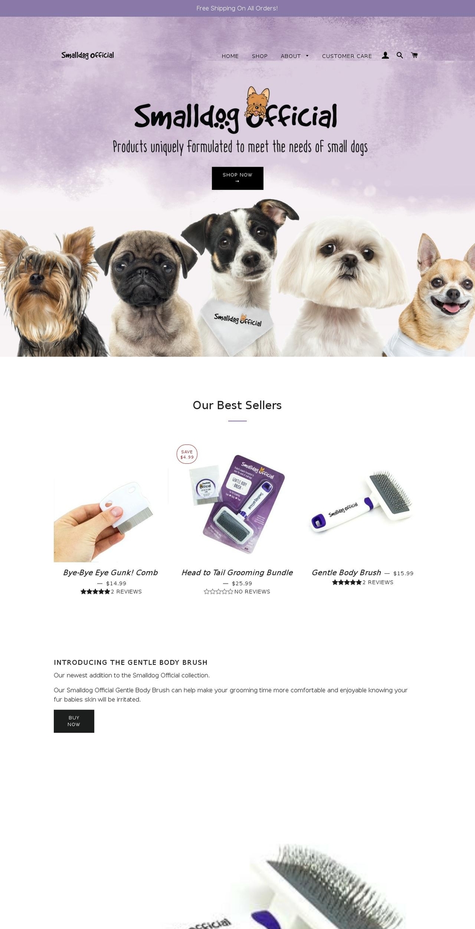 smalldogofficial.org shopify website screenshot