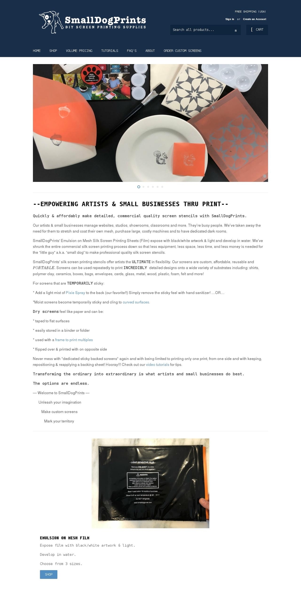 smalldogprints.com shopify website screenshot