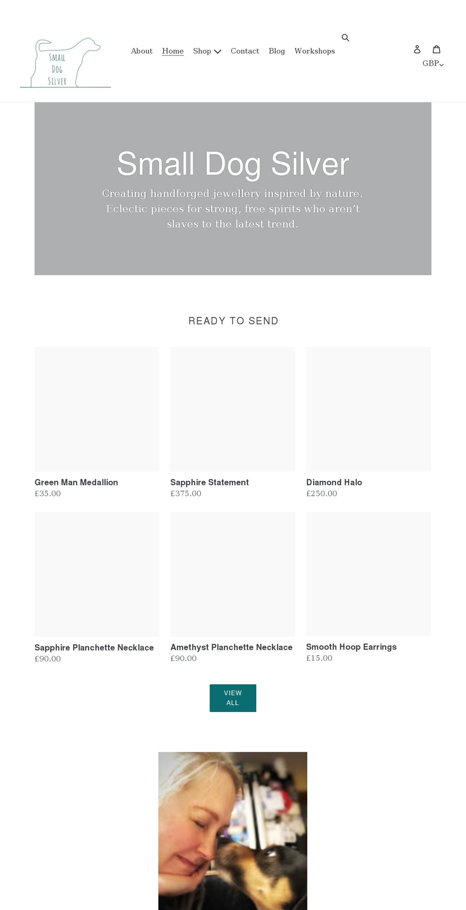 smalldogsilver.co.uk shopify website screenshot
