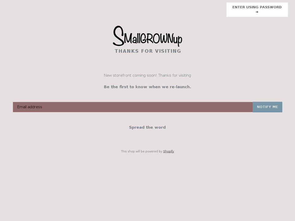 smallgrownup.com shopify website screenshot