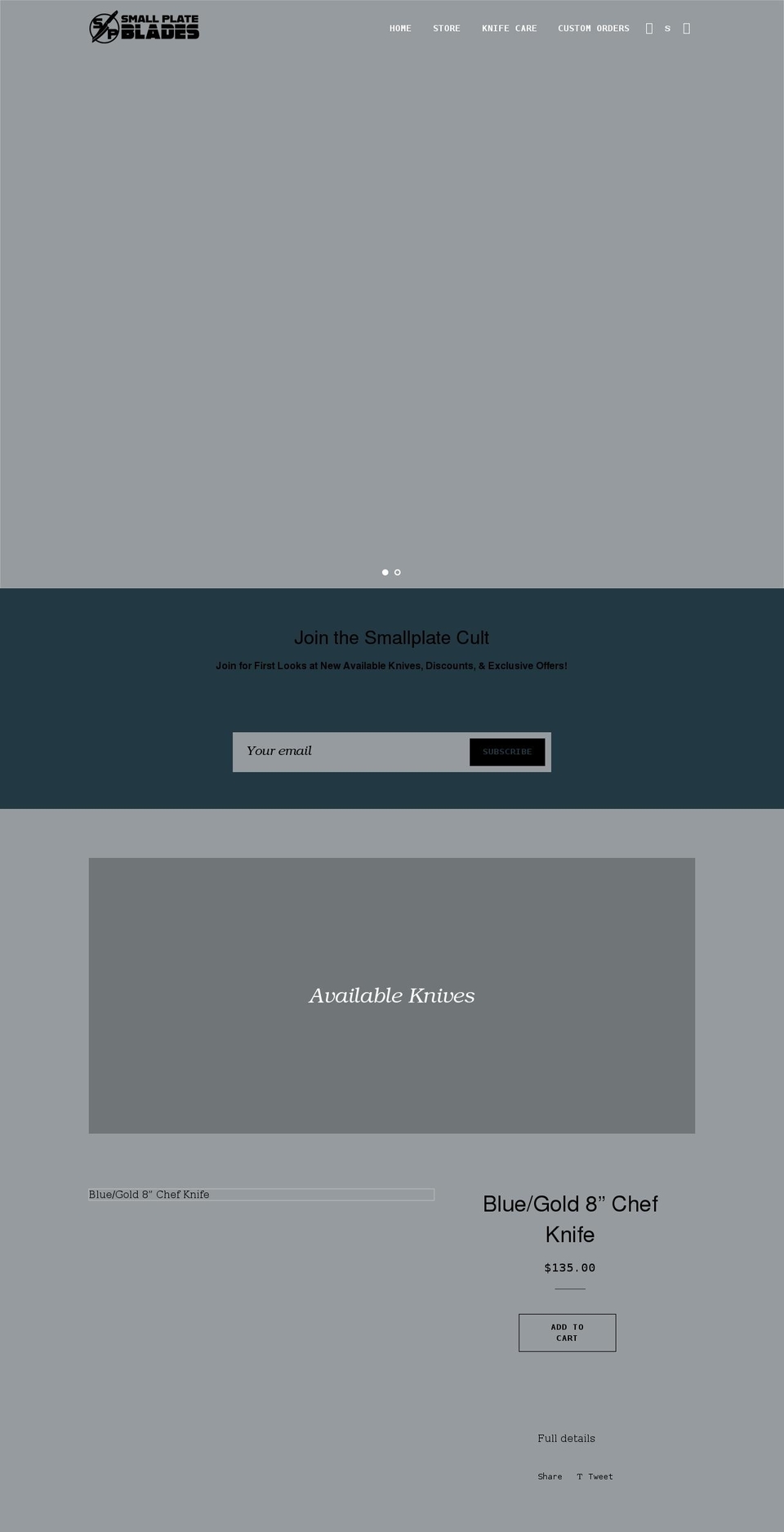 smallplateblades.com shopify website screenshot