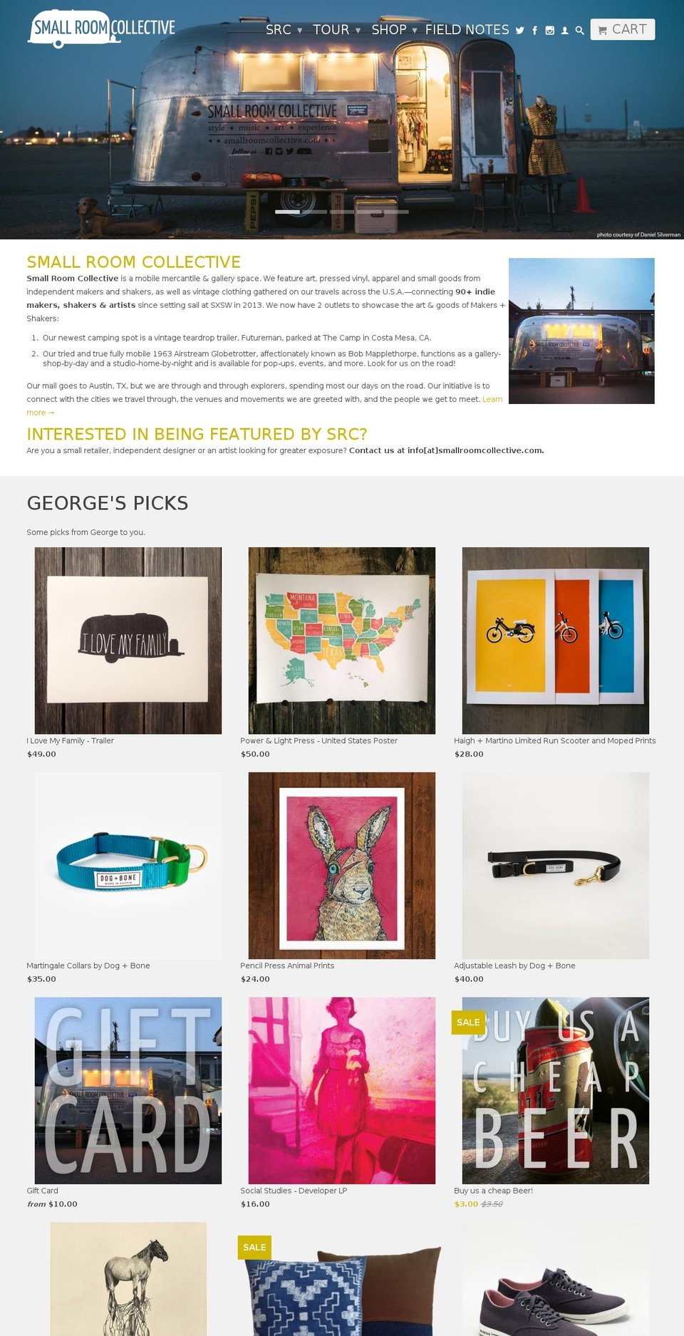 smallroomcollective.com shopify website screenshot