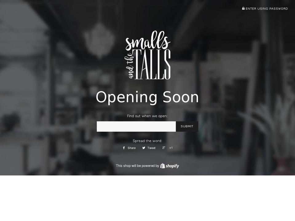 smallsandtalls.com shopify website screenshot