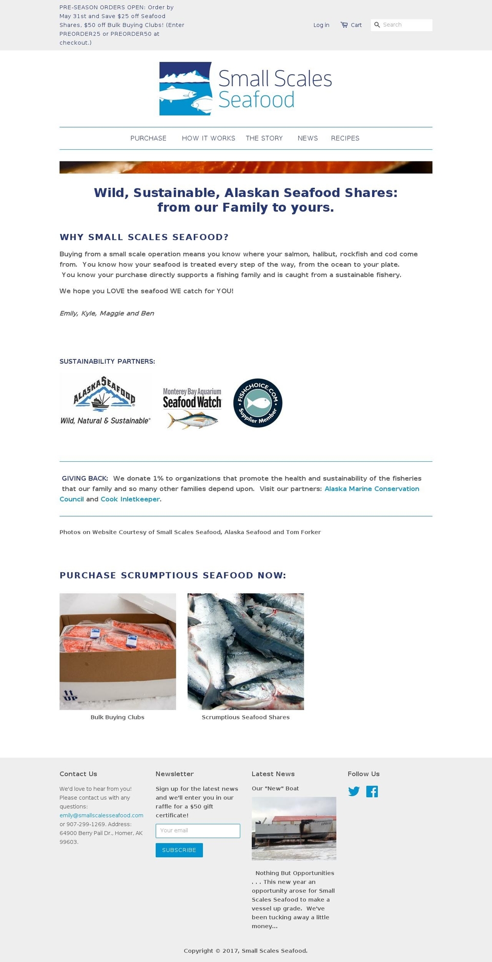 Providence Shopify theme site example smallscalesseafood.com