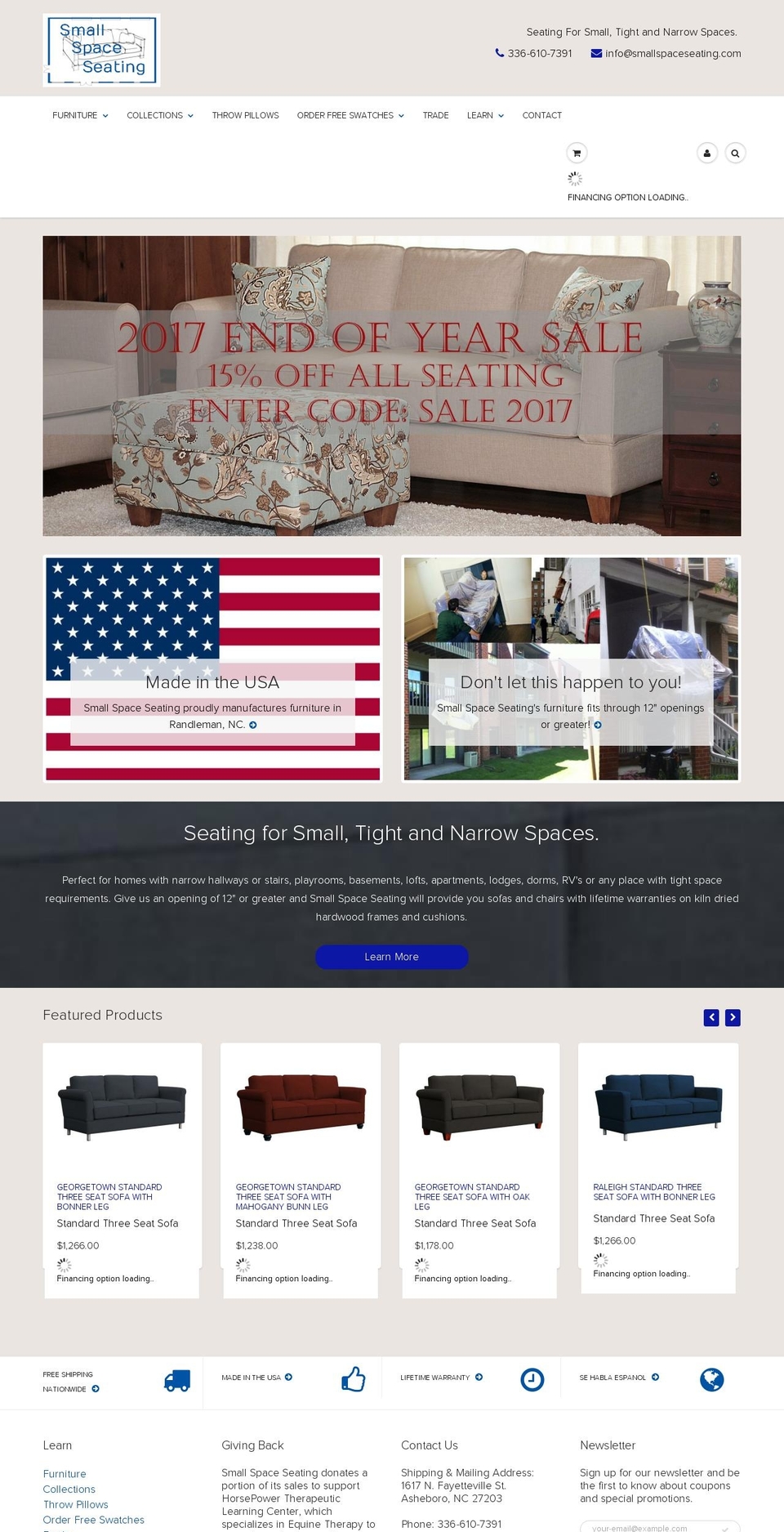 smallspaceseating.com shopify website screenshot
