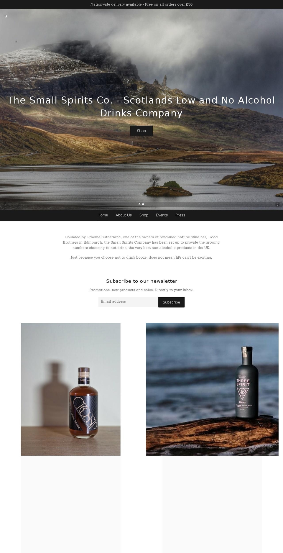 smallspiritscompany.co.uk shopify website screenshot