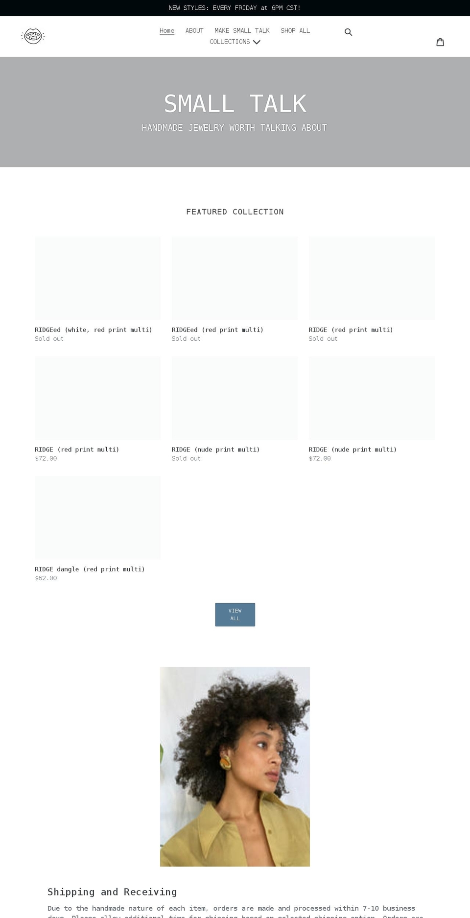 smalltalkhandmade.com shopify website screenshot