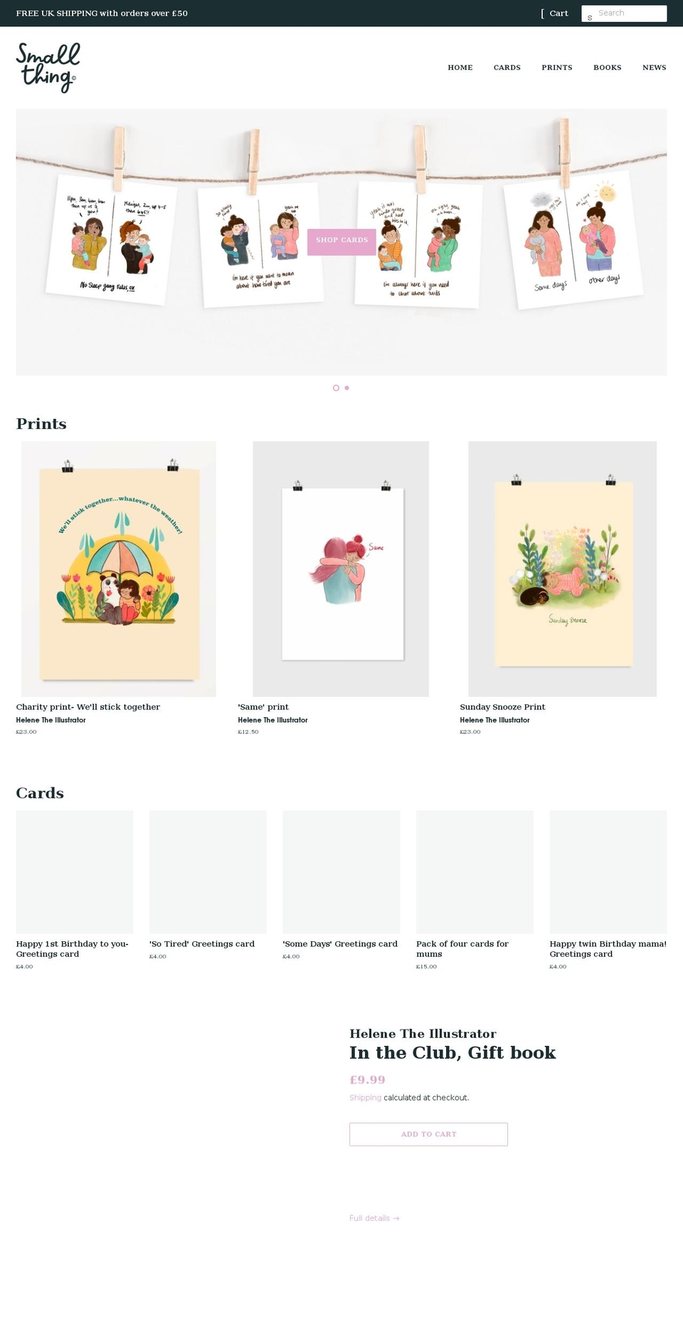 smallthing.co.uk shopify website screenshot