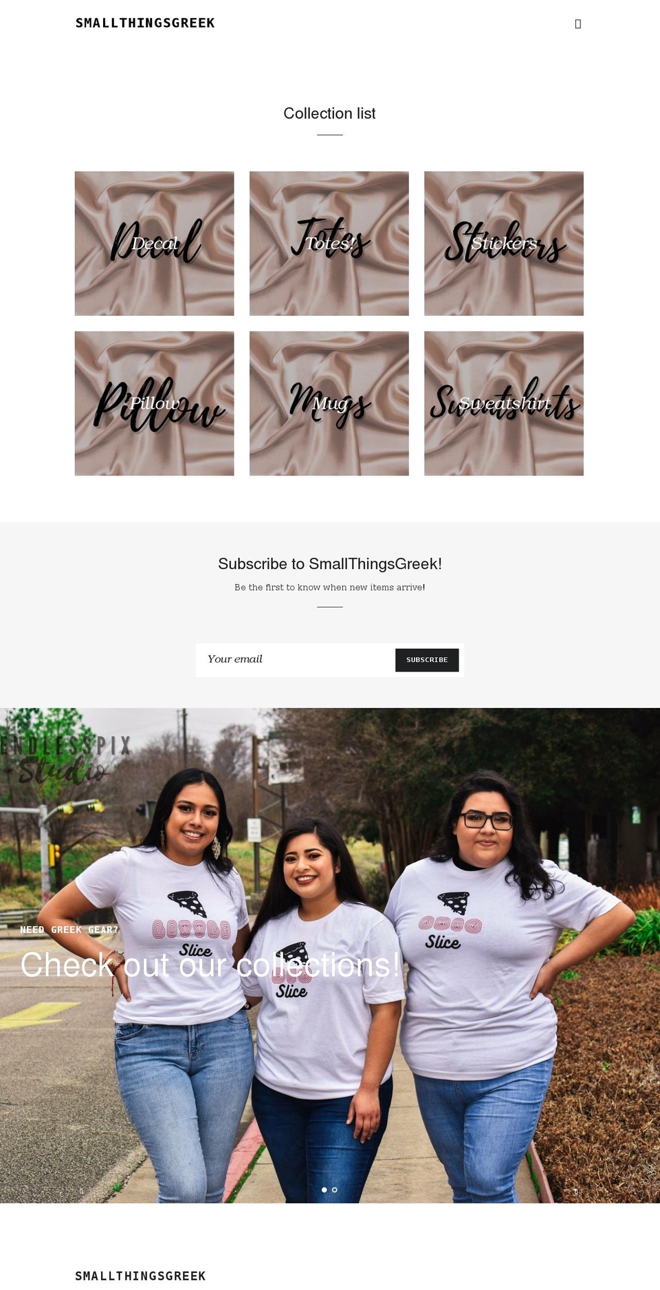 smallthingsgreek.com shopify website screenshot