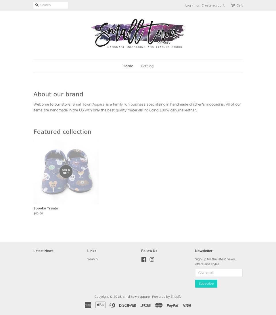 smalltownapparel.net shopify website screenshot