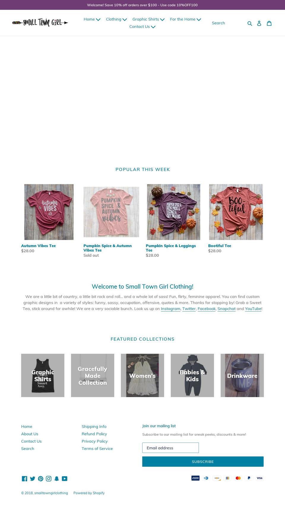 smalltowngirlclothing.com — Shopify storefront screenshot
