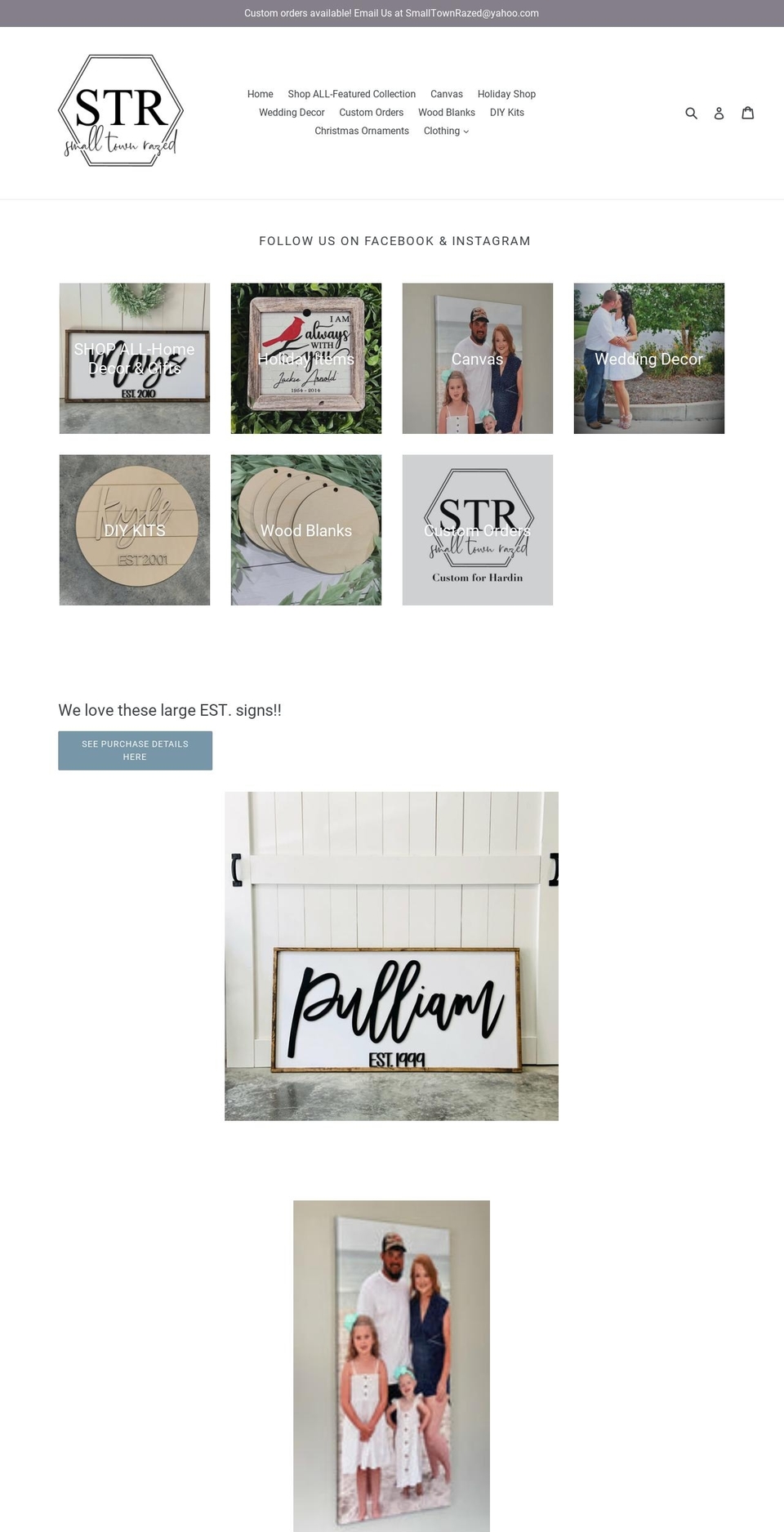 smalltownrazed.com — Shopify storefront screenshot