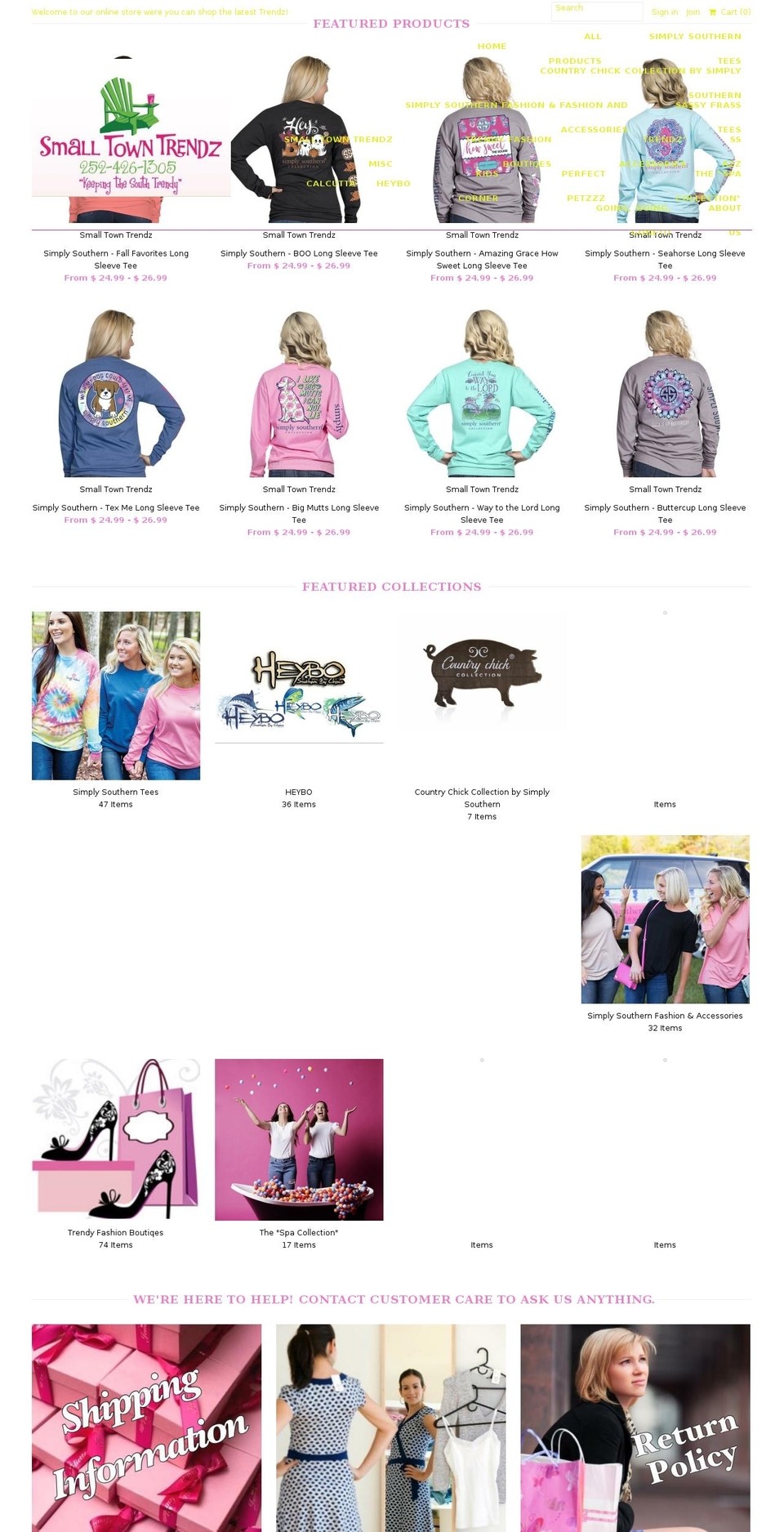 Trendz Shopify theme site example smalltowntrendz.com