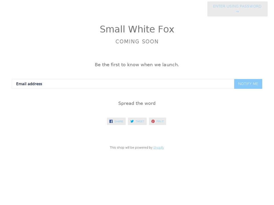 smallwhitefox.com shopify website screenshot