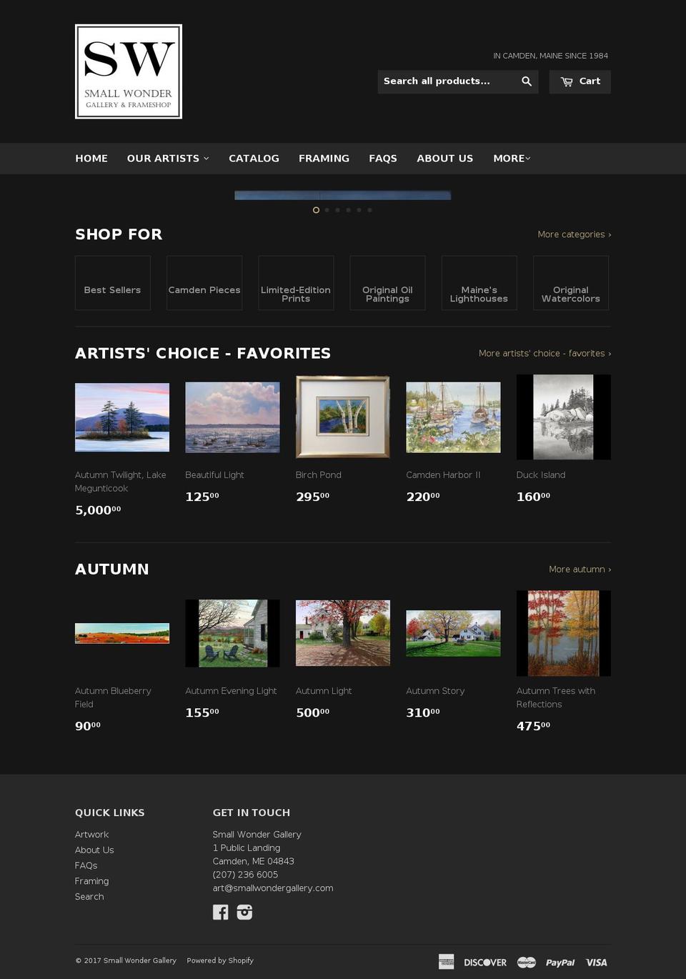 smallwondergallery.com shopify website screenshot