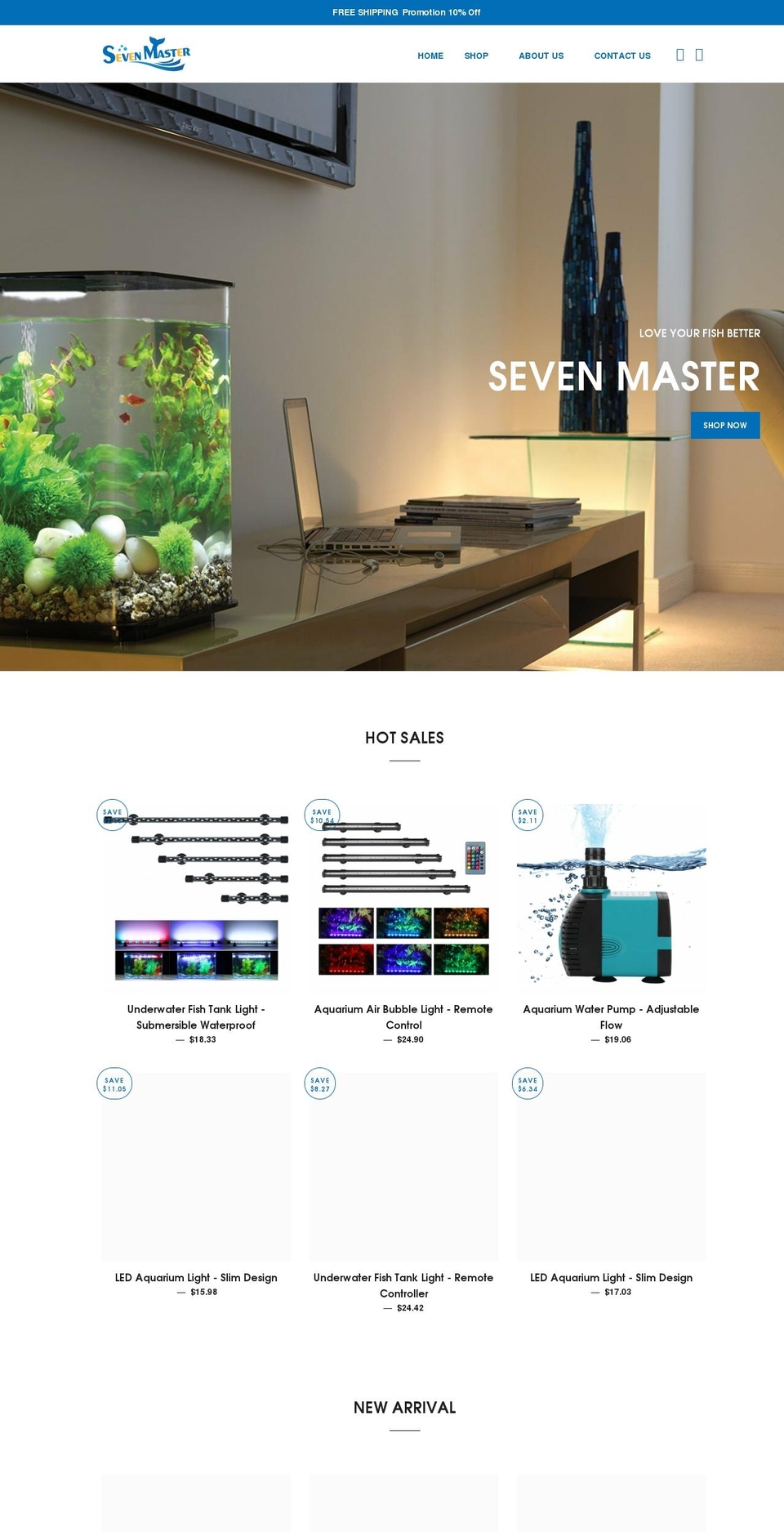smaquarium.com shopify website screenshot