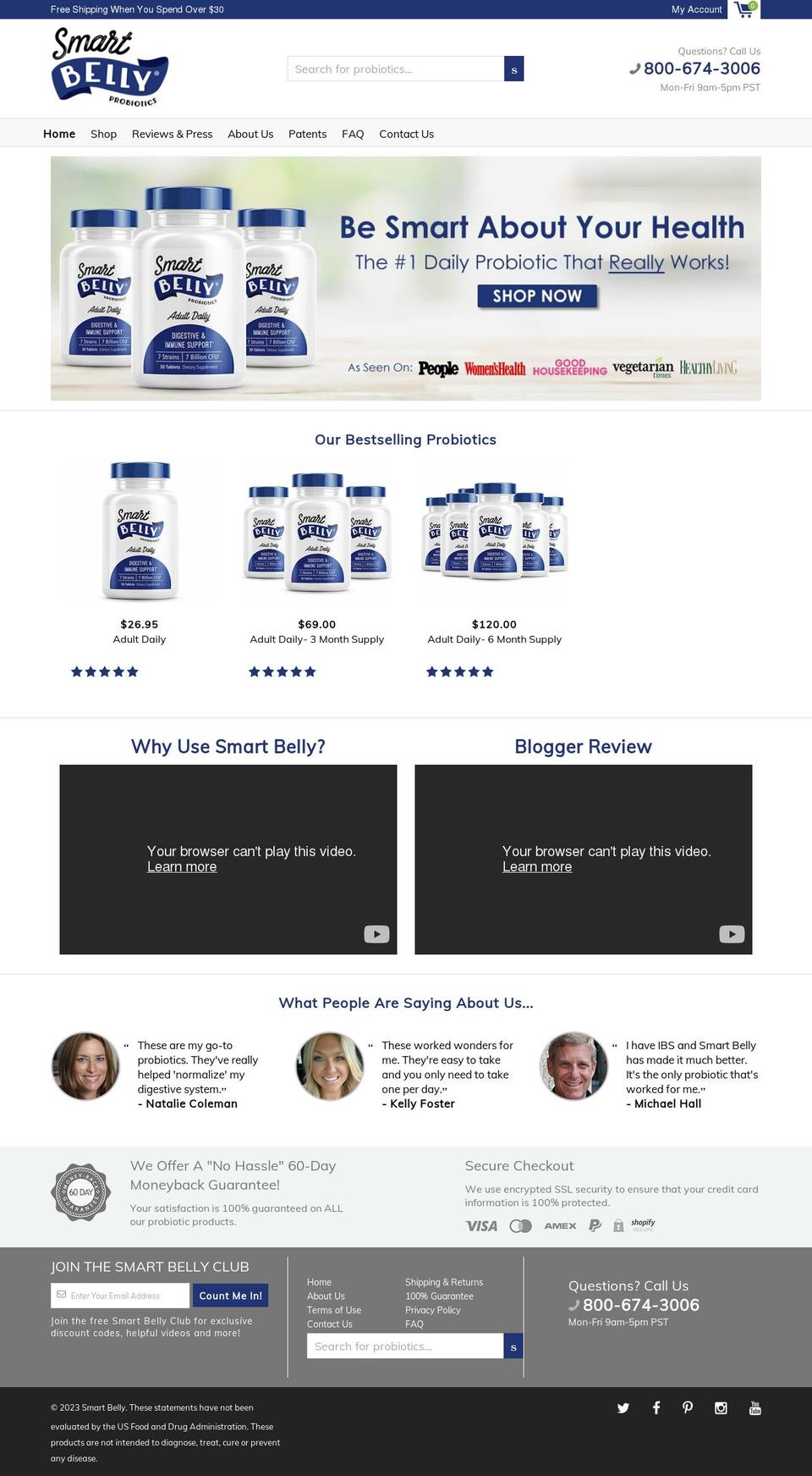 smart-belly.myshopify.com — Shopify storefront screenshot