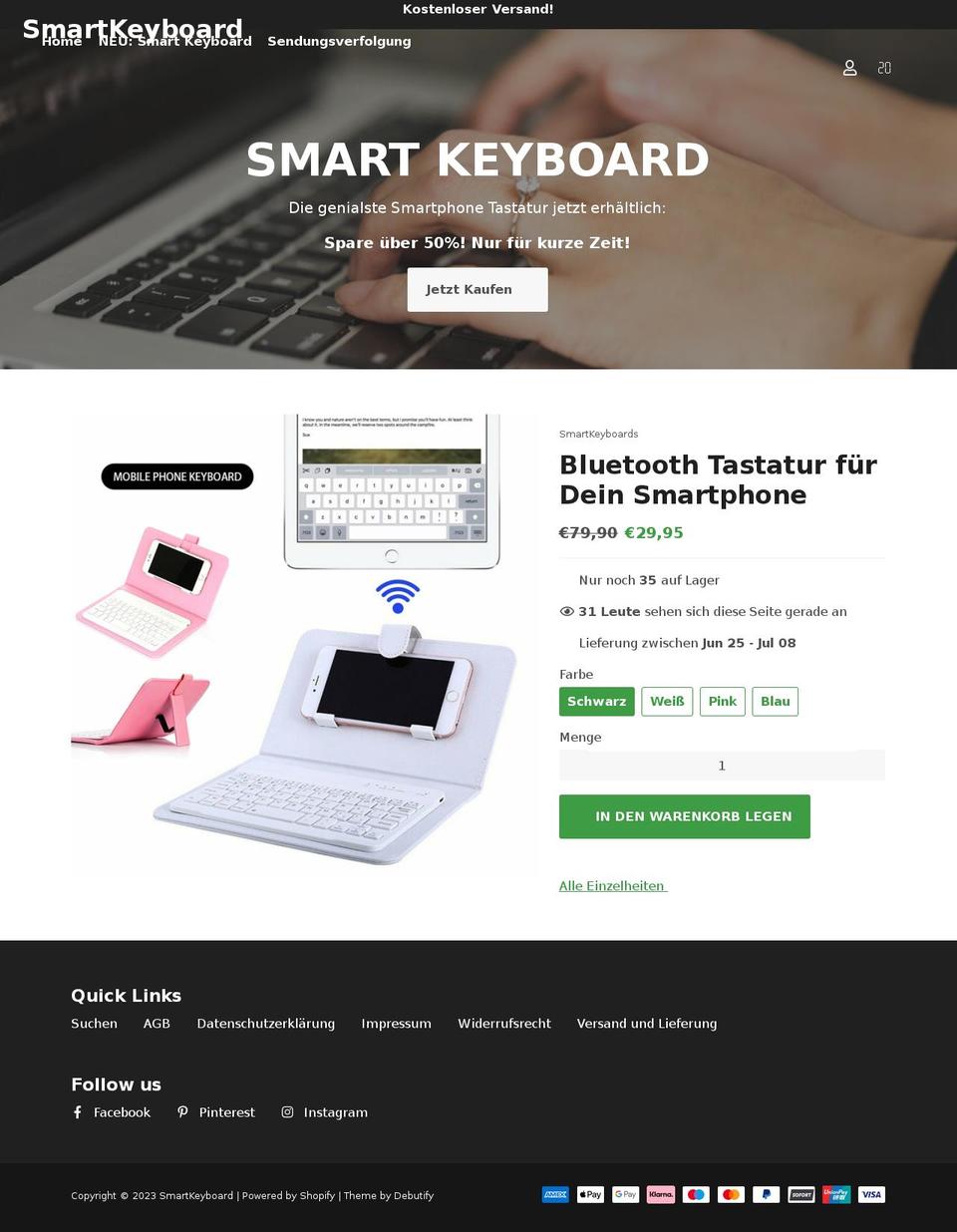 smart-keyboard.com shopify website screenshot