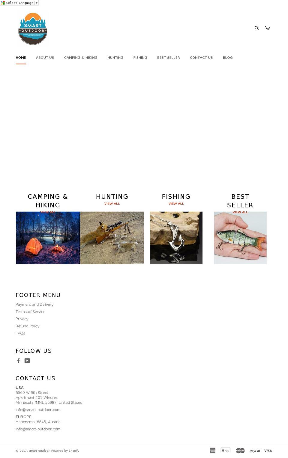 smart-outdoor.com shopify website screenshot