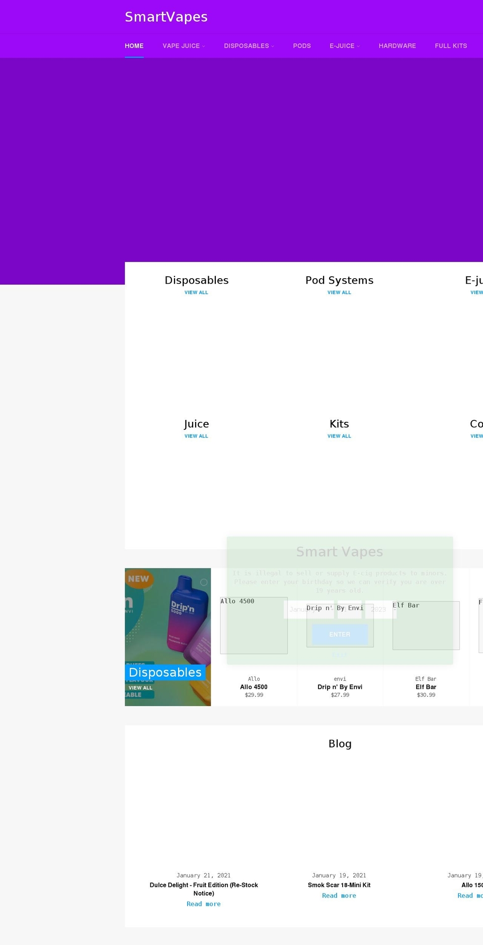 smart-vapes.myshopify.com shopify website screenshot