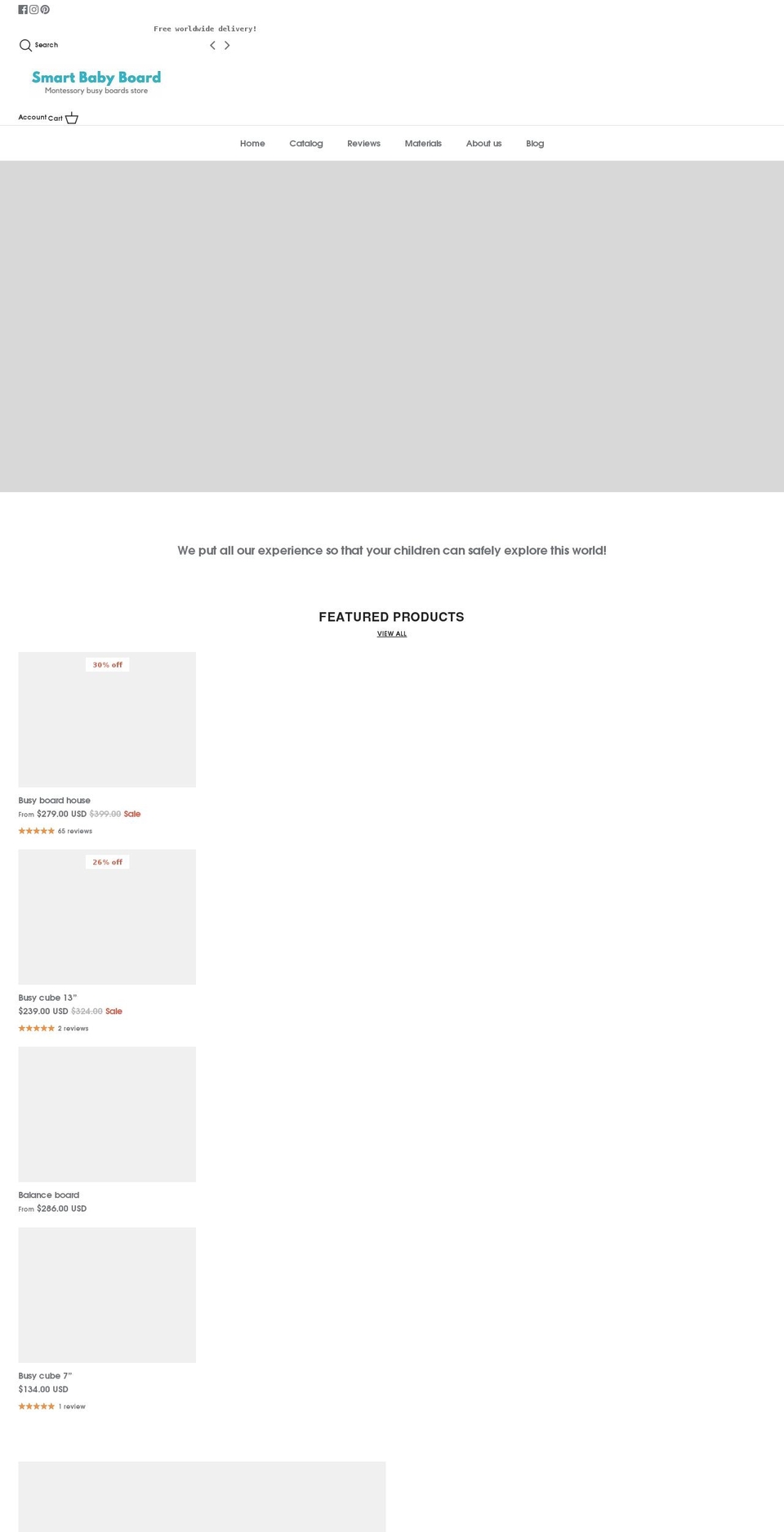 smartbabyboard.com shopify website screenshot