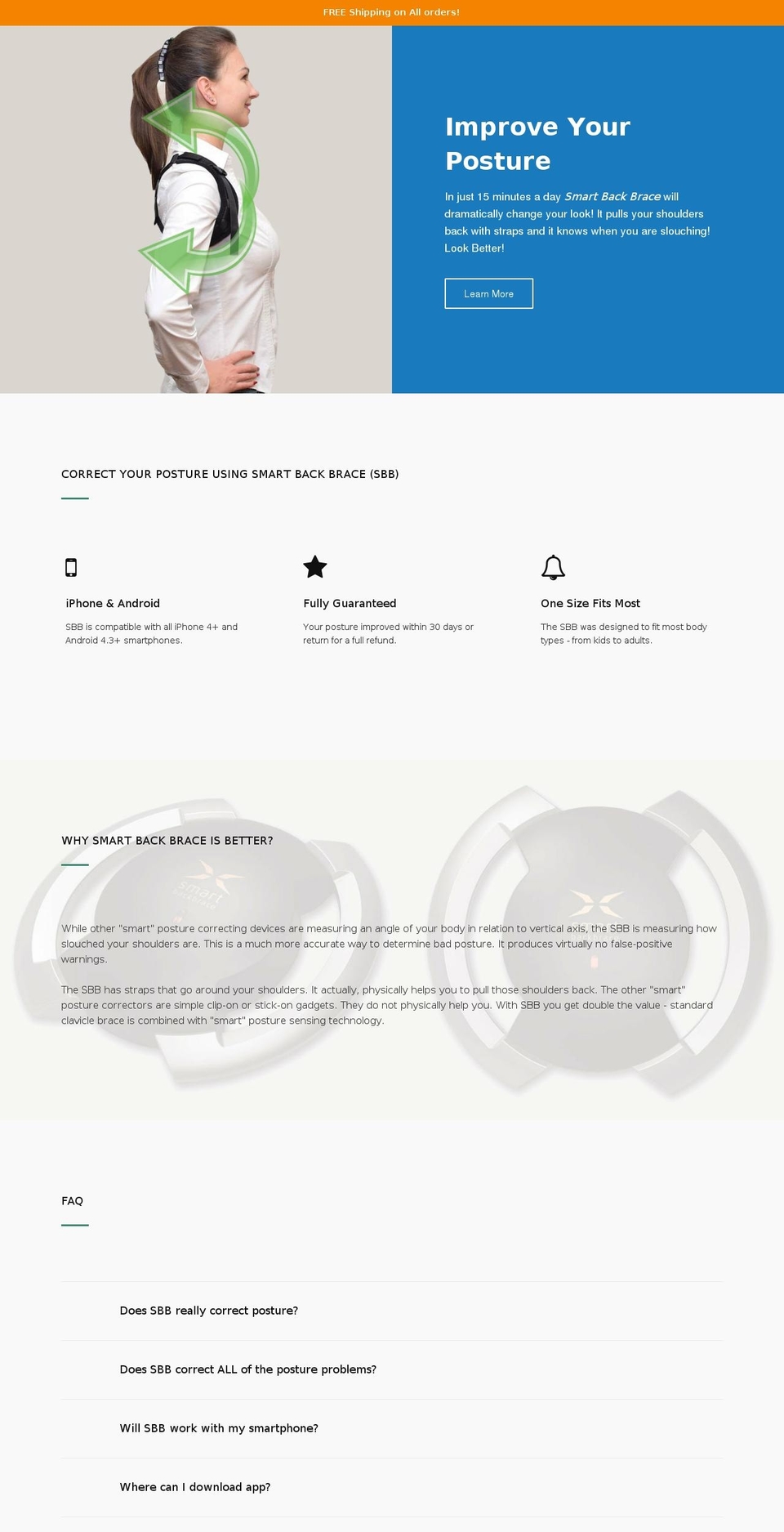 smartbackbrace.com shopify website screenshot