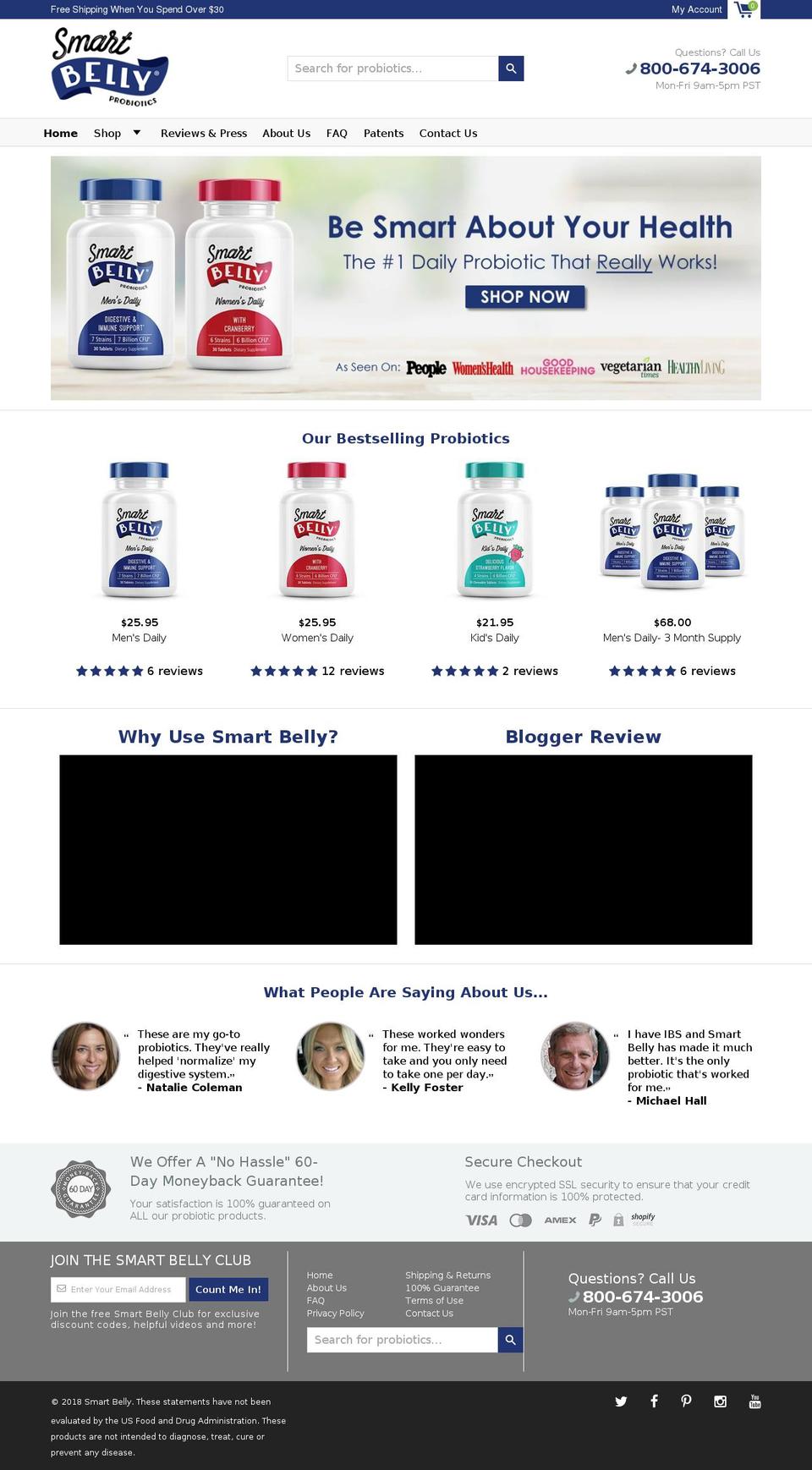 smartbelly.com shopify website screenshot