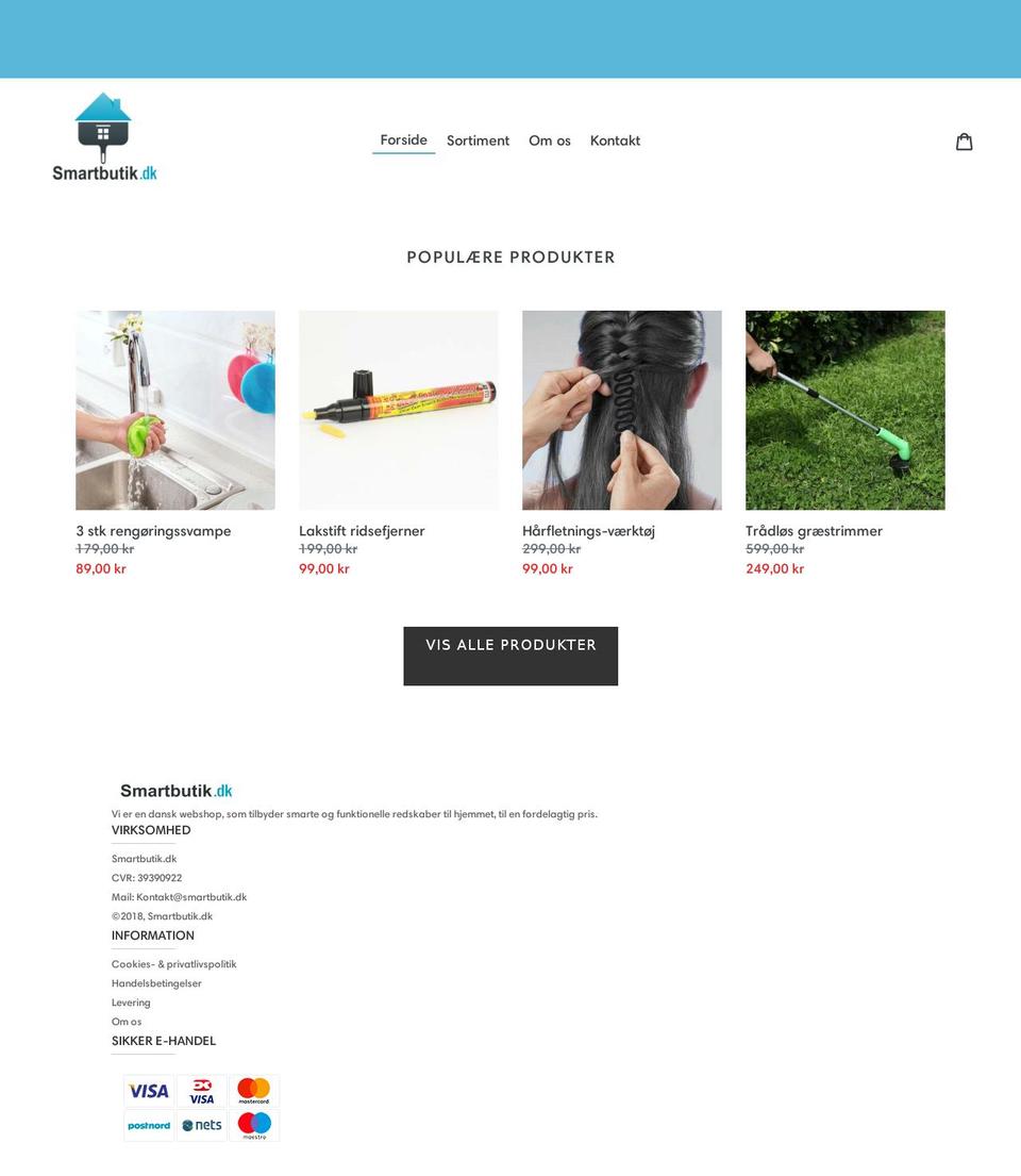 smartbutik.dk shopify website screenshot