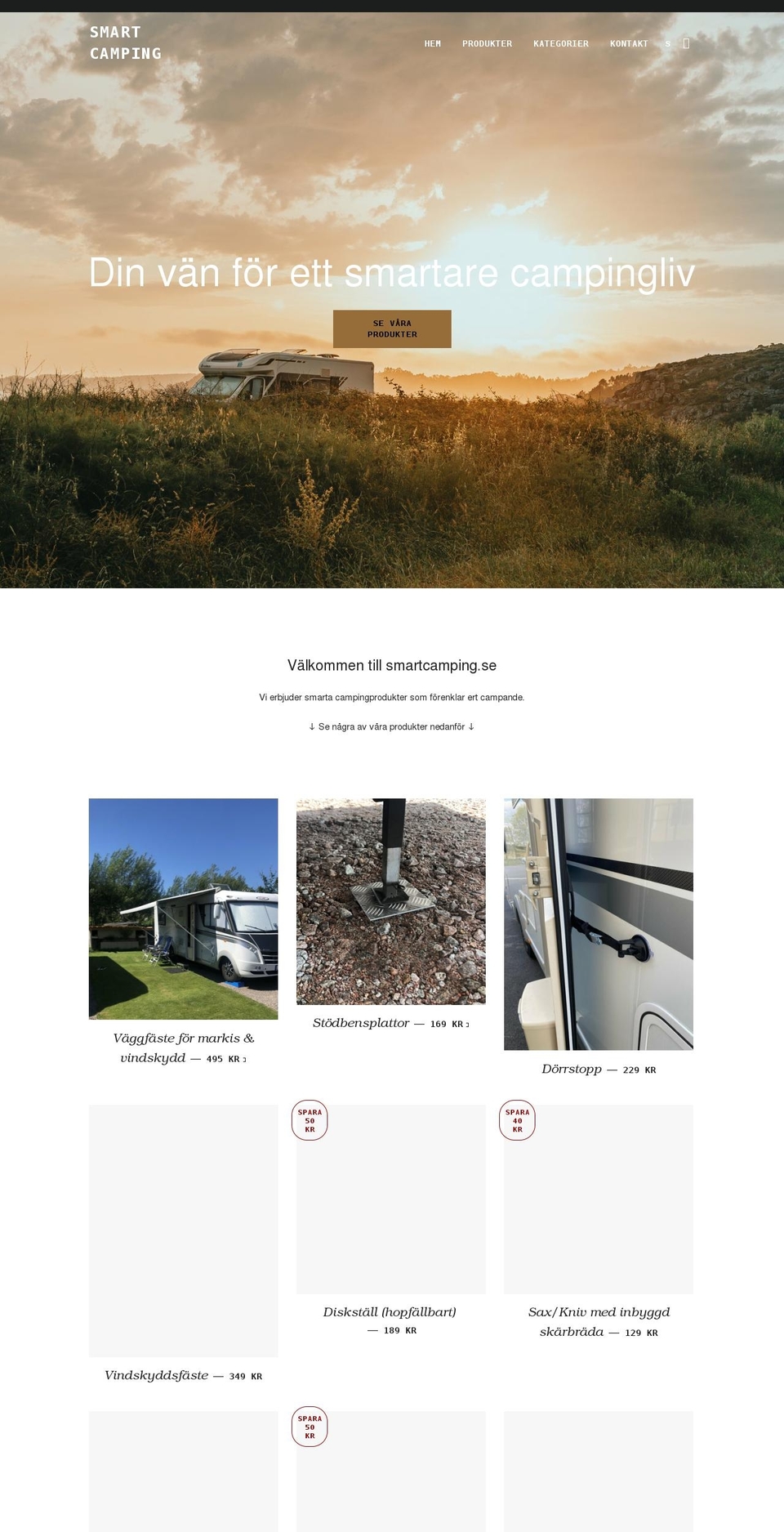 smartcamping.se shopify website screenshot