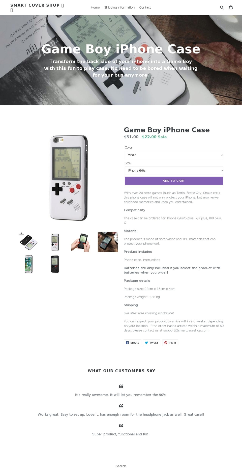 smartcovershop.com shopify website screenshot
