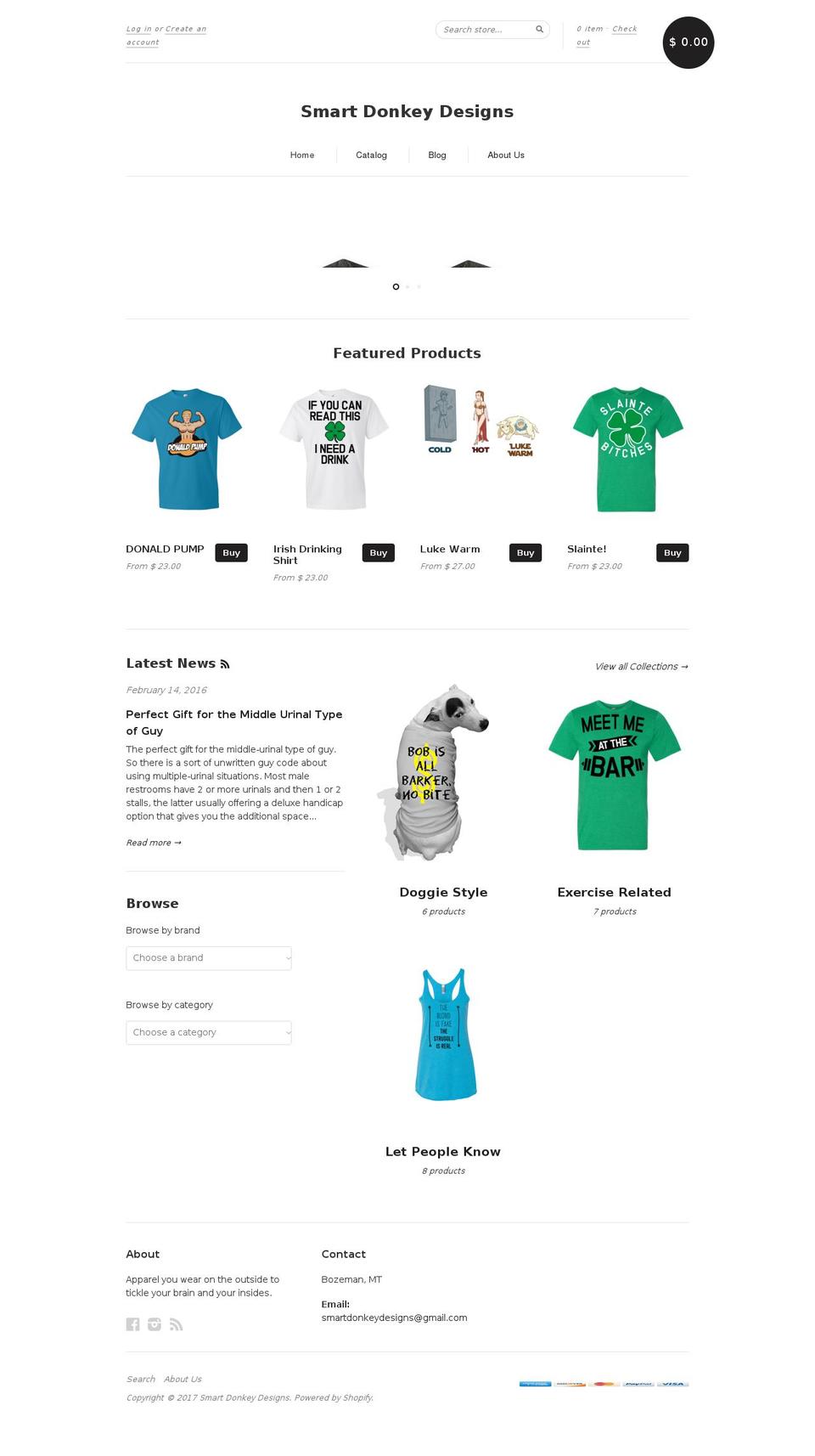 smartdonkeydesigns.com shopify website screenshot