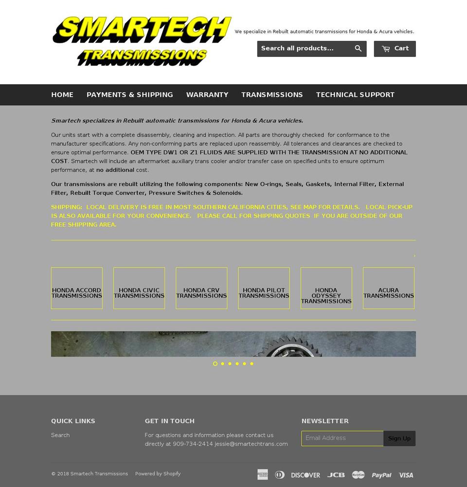 smartechtrans.com shopify website screenshot
