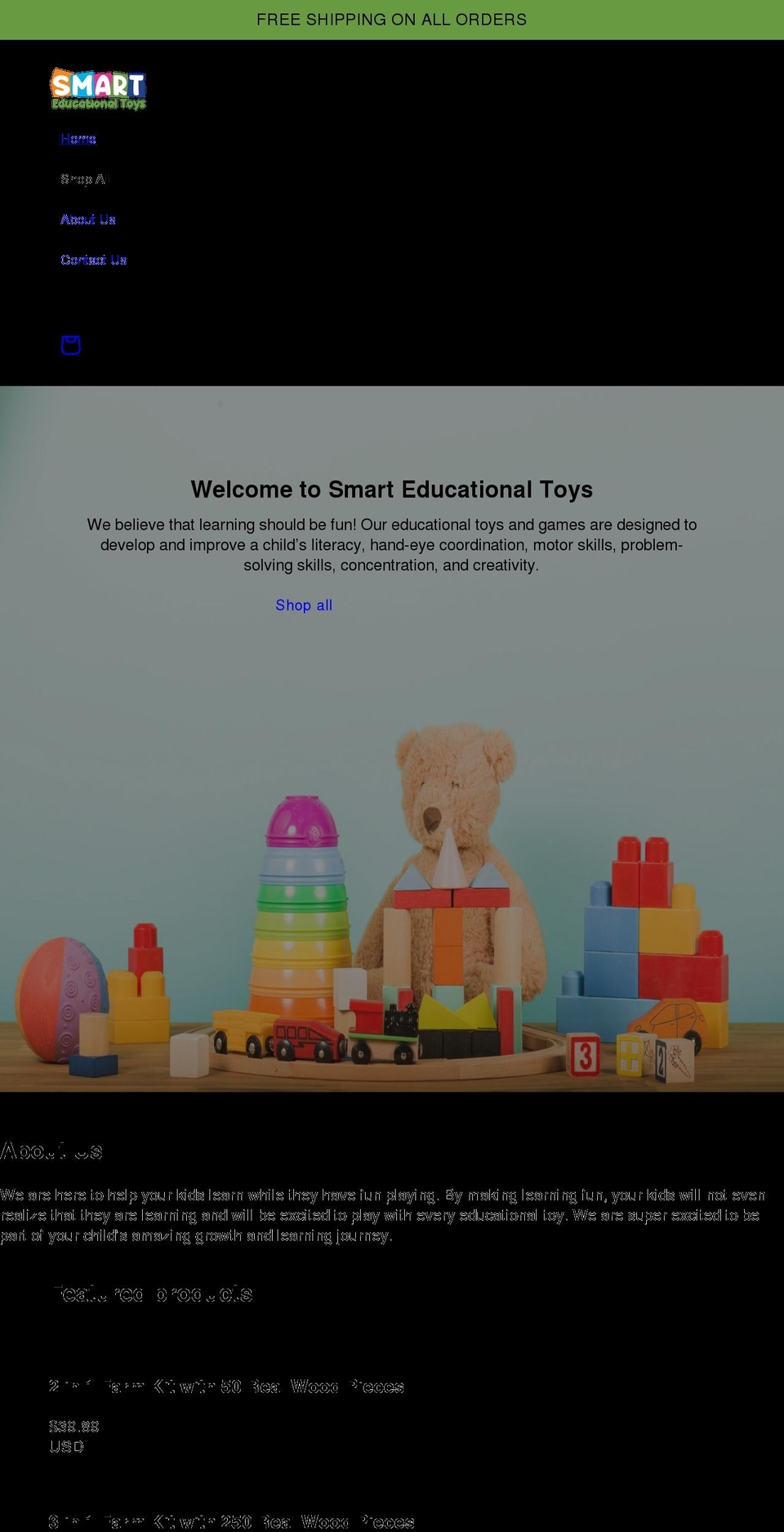 smarteducationaltoys.com shopify website screenshot