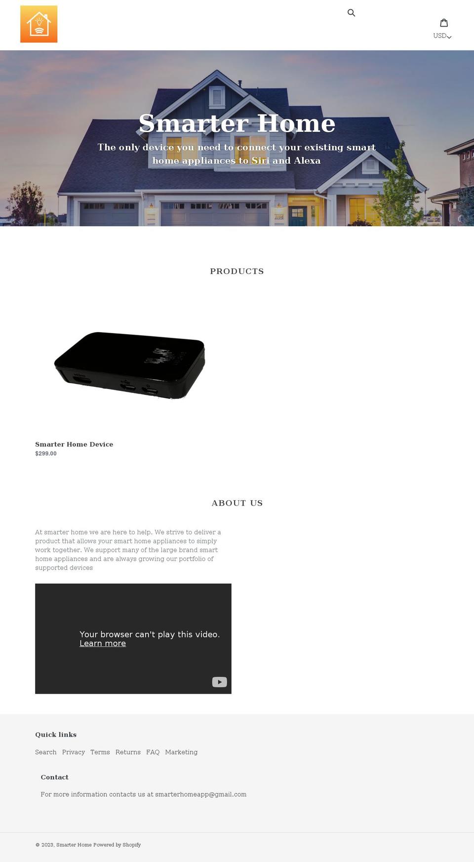 smarterhome.io shopify website screenshot