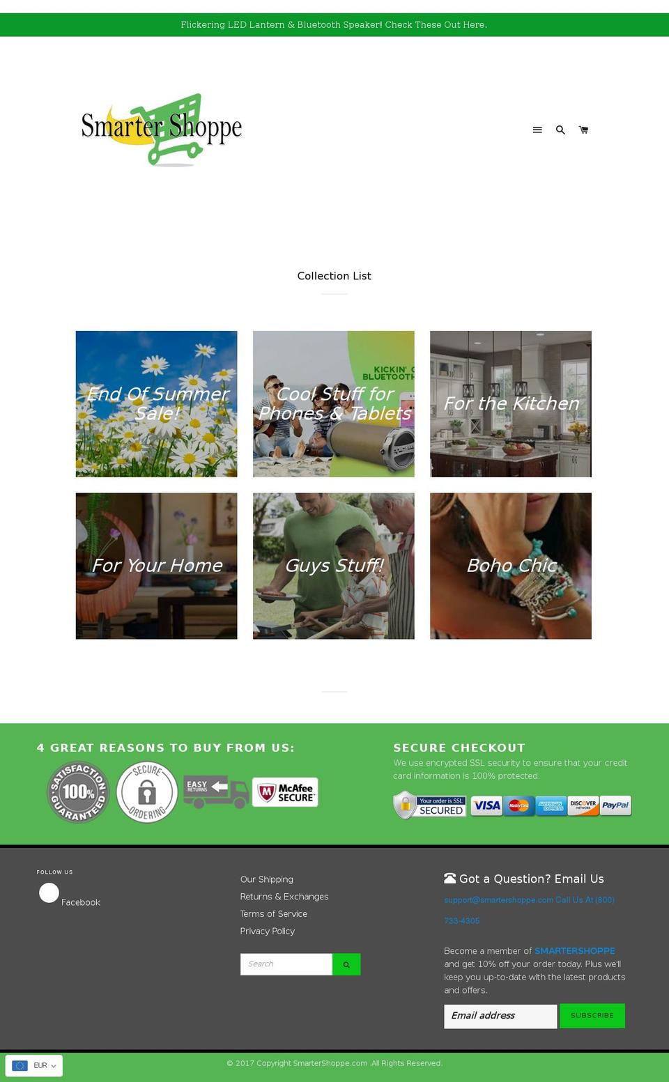 smartershoppe.com shopify website screenshot