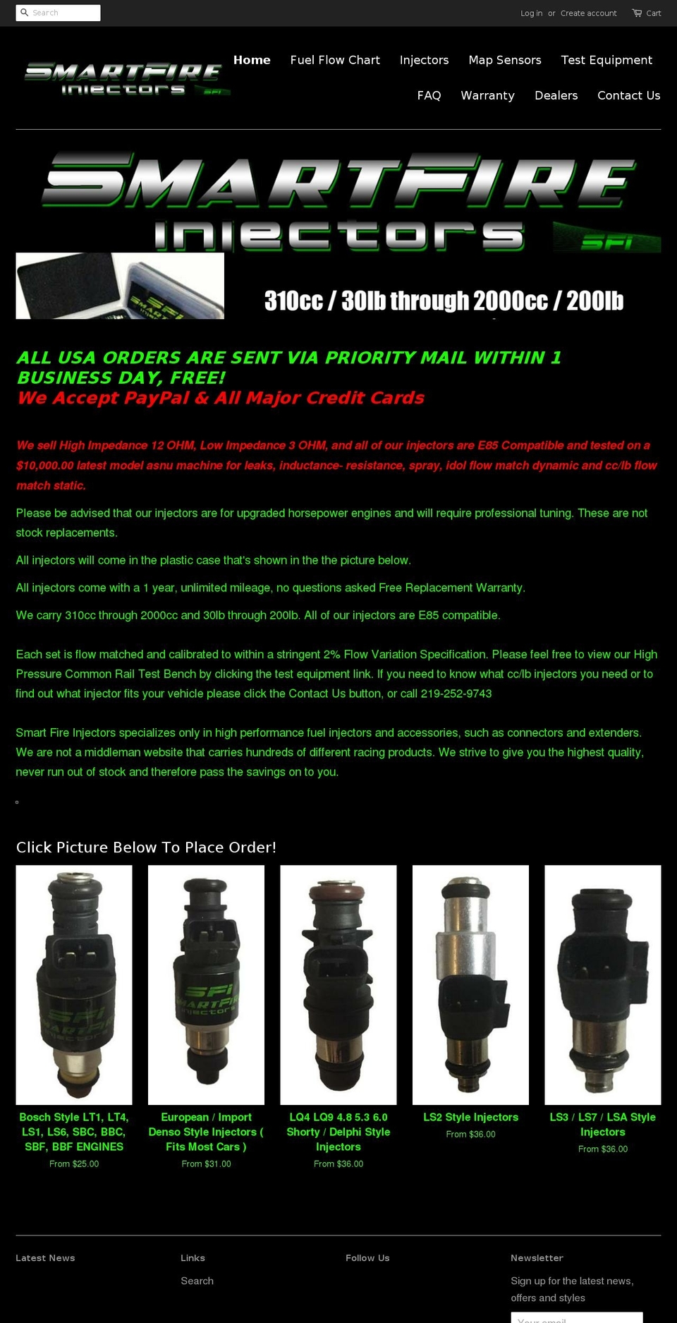 smartfireinjectors.myshopify.com shopify website screenshot