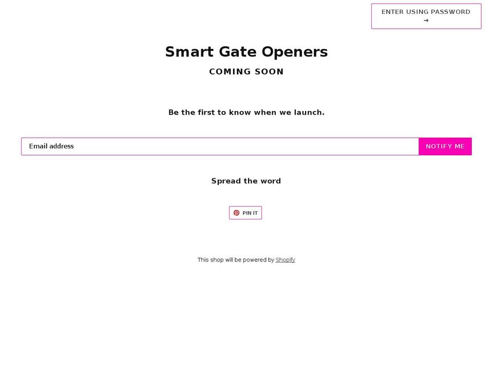 smartgateopeners.net shopify website screenshot