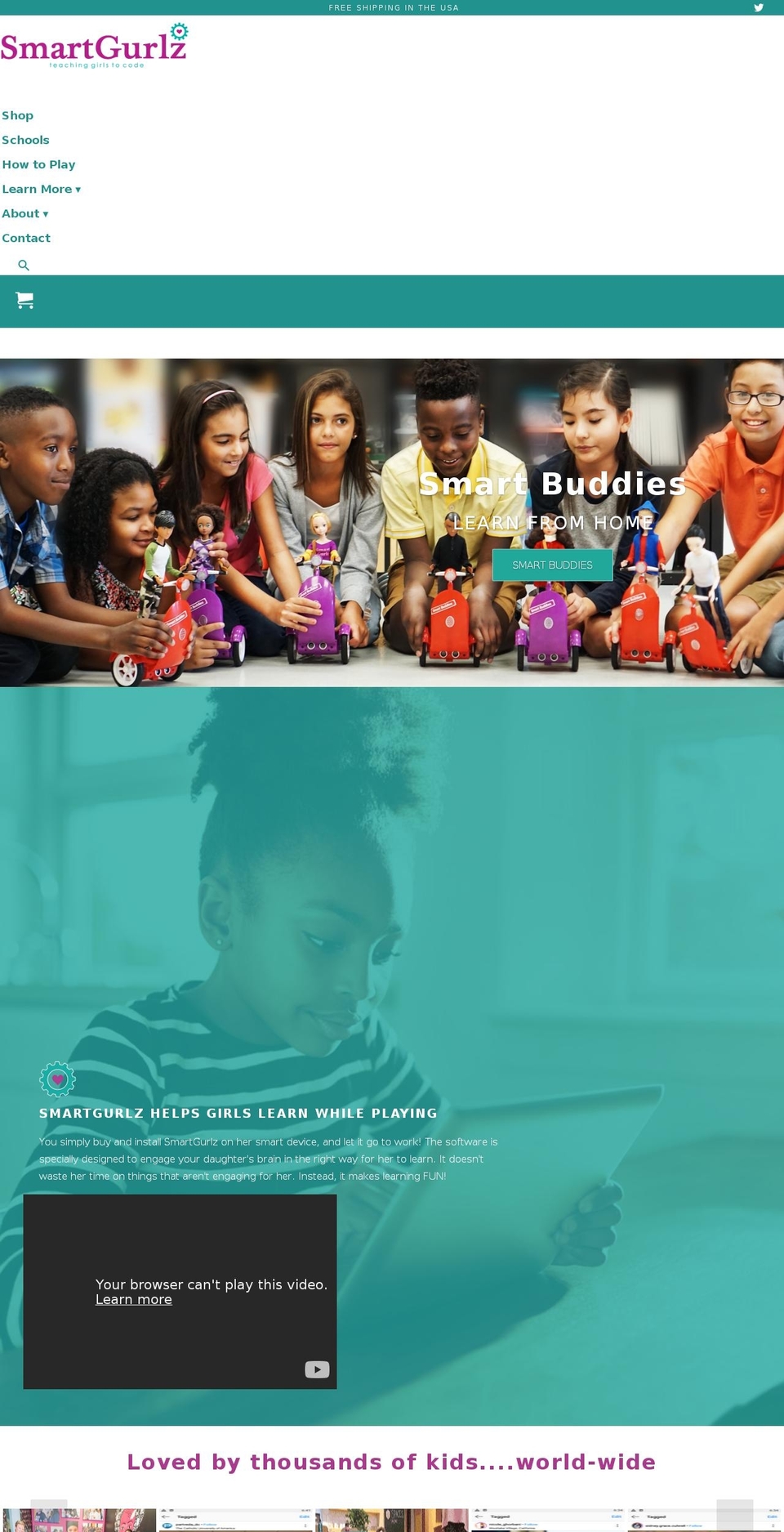 Seeed Theme Shopify theme site example smartgurlz.com