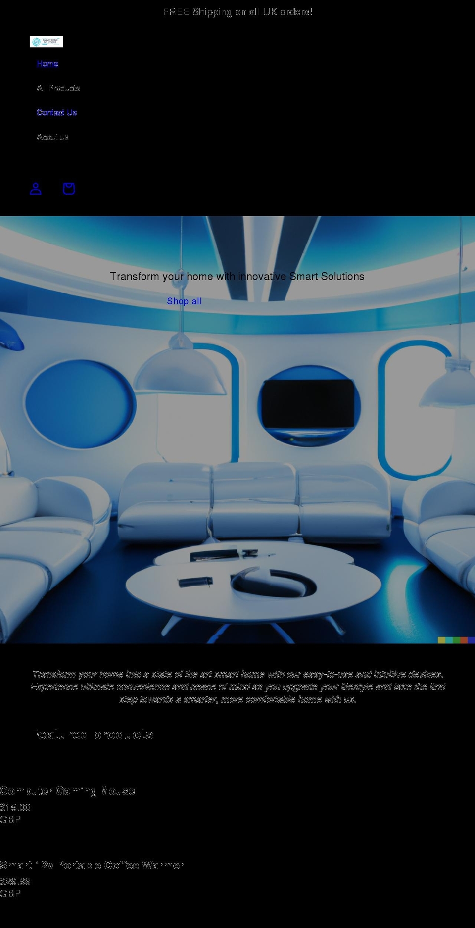 smarthomesolutionsuk.com shopify website screenshot