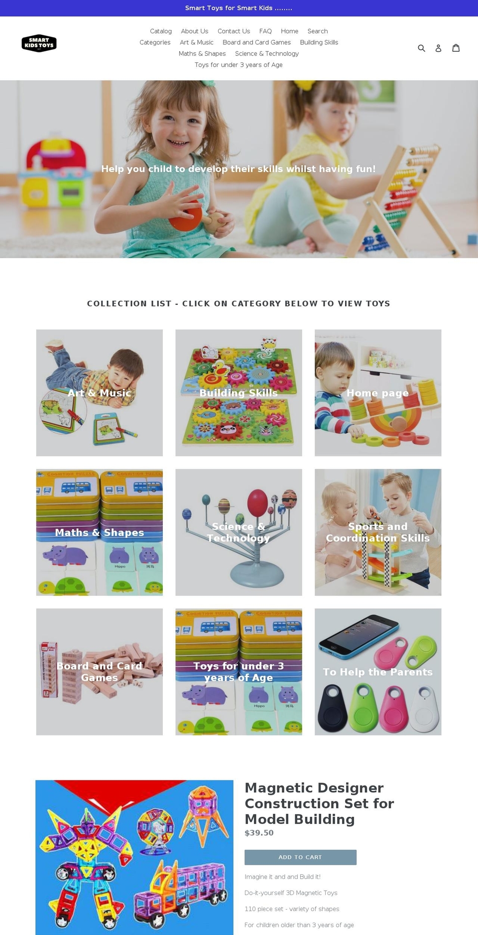 smartkidstoys.net shopify website screenshot