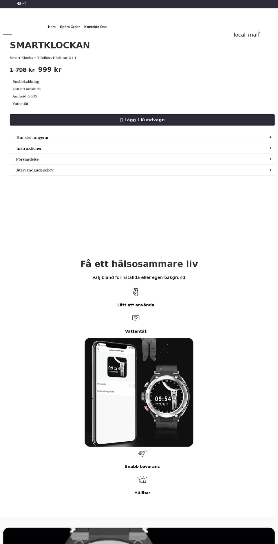 smartklockan.se shopify website screenshot