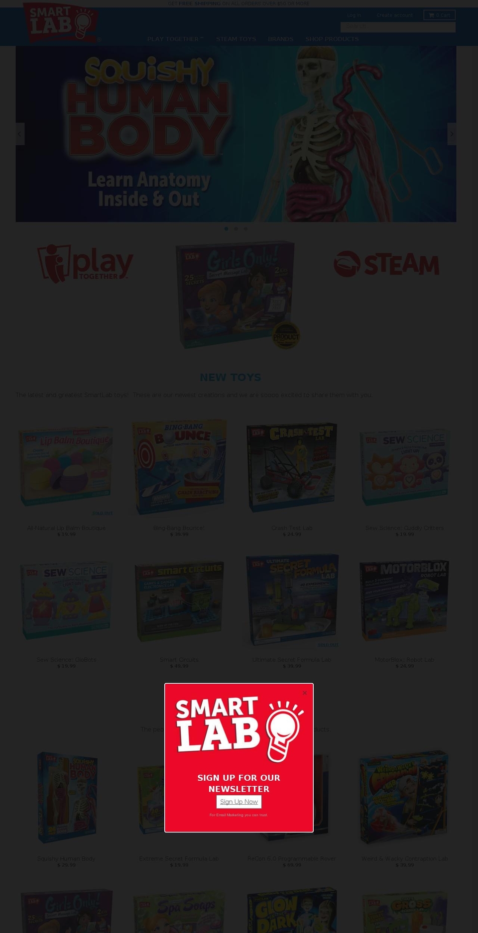 smartlabtoys.net shopify website screenshot