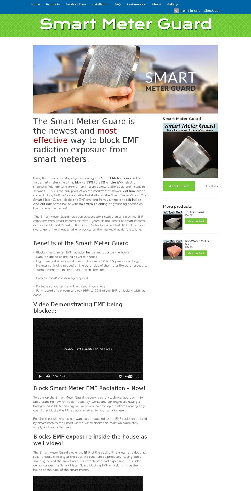 Smart Shopify theme site example smartmeterguard.com