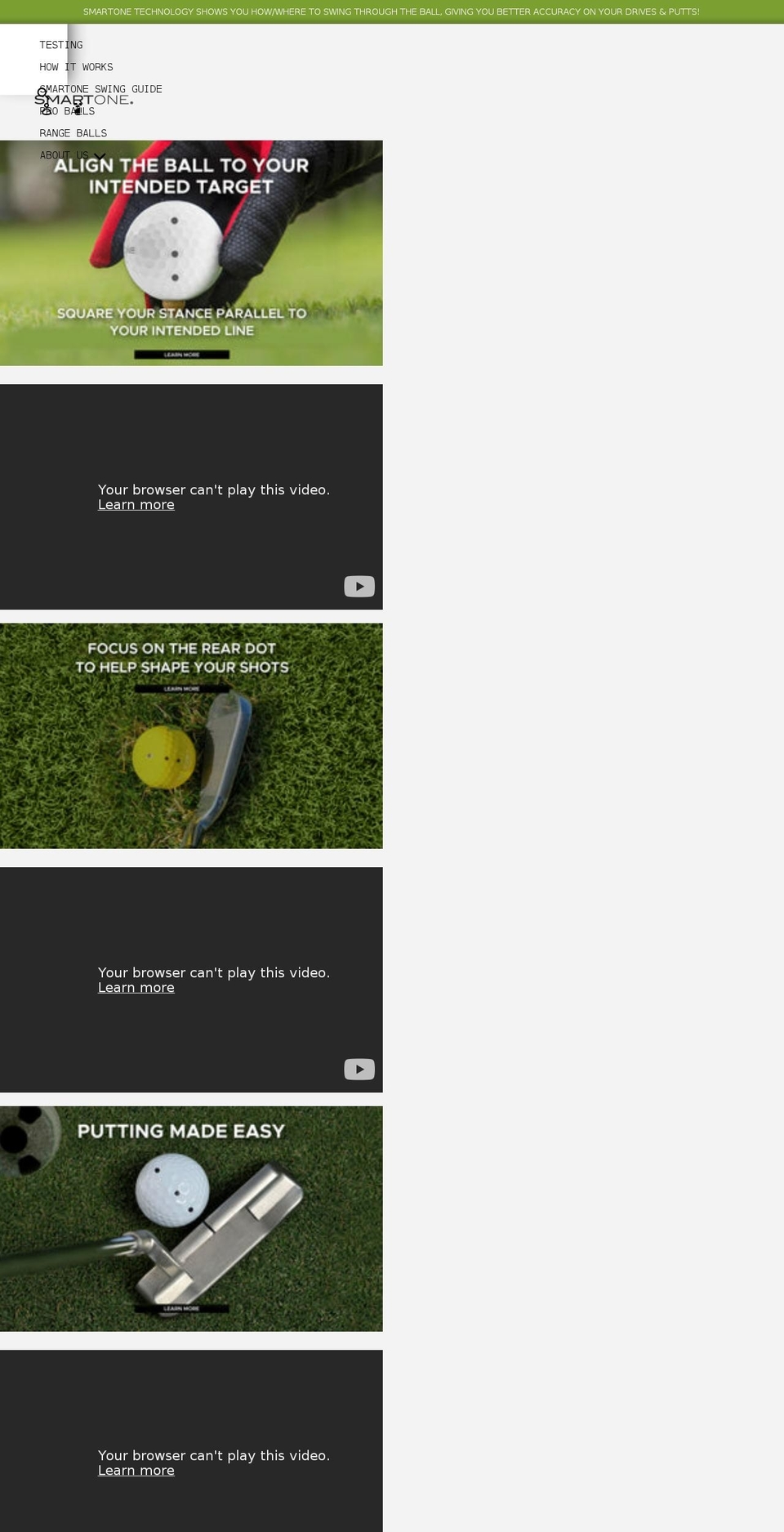 smartonegolf.com shopify website screenshot
