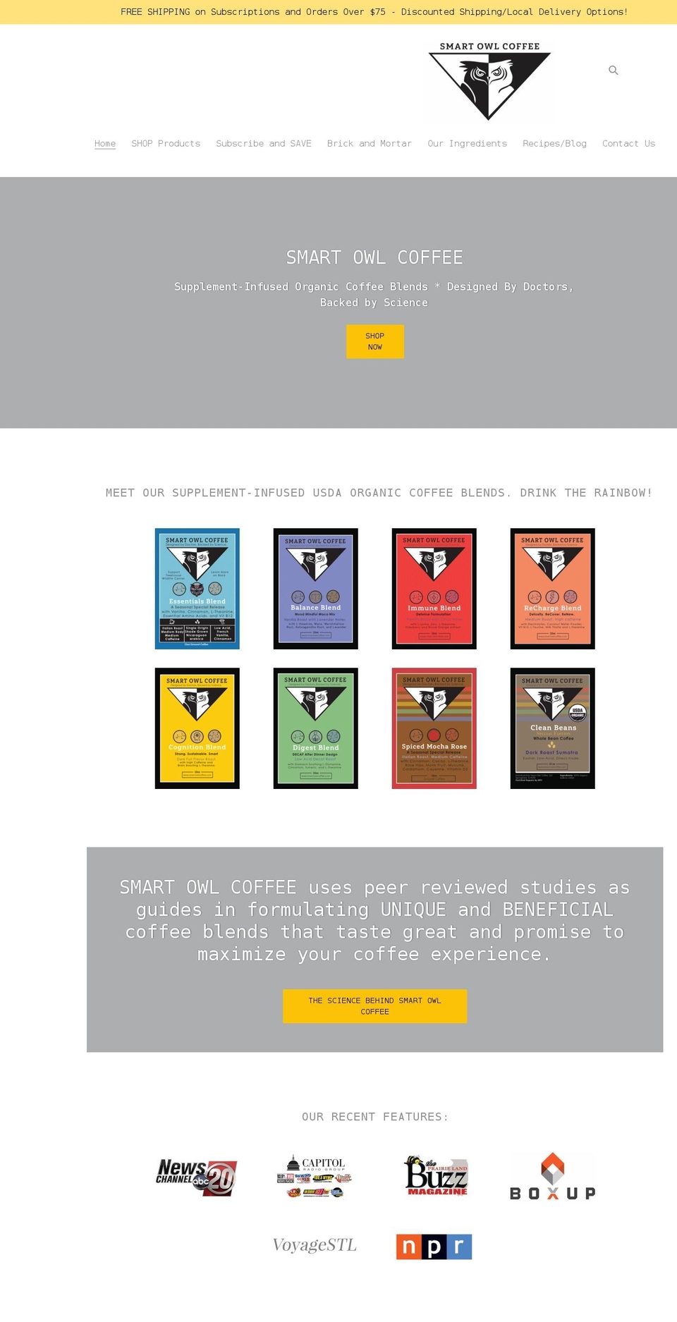smartowlcoffee.com shopify website screenshot